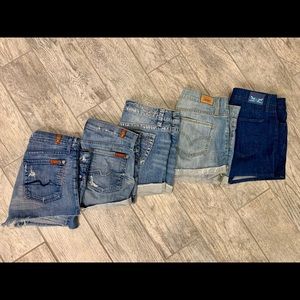 Jean Shorts Womens Juniors Size 28 29. 7 for All Man Kind, Silver, Levi’s